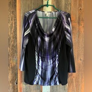 Women's Purple & Black Top size extra-large by Dana Buchman